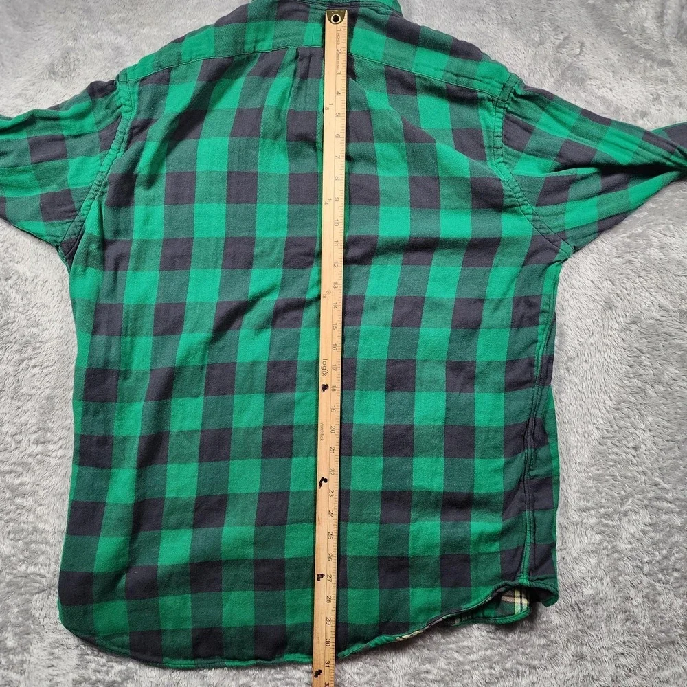 Polo Ralph Lauren Shirt Mens XL Green Black Buffalo Plaid Flannel Long Sleeve - Picture 9 of 11